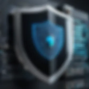 A shield symbolizing security against online threats