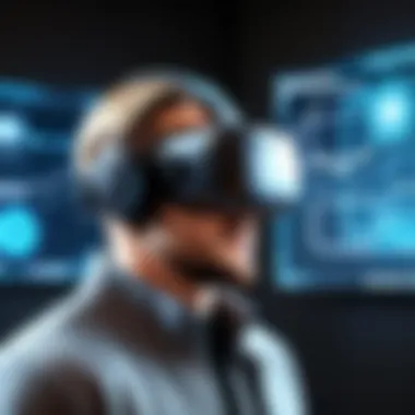 Immersive Virtual Reality Experience An immersive virtual reality setup featuring advanced hardware and software