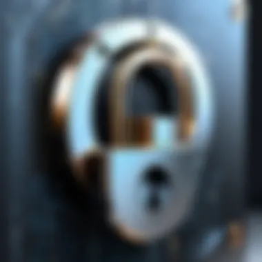 A secure digital lock symbolizing data protection