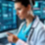 Healthcare professional navigating advanced technology