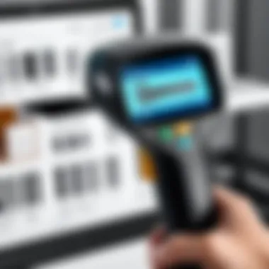 Barcode Scanner in Action Barcode scanner in action during inventory tracking