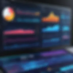 Dynamic data visualization software interface showcasing vibrant charts and graphs