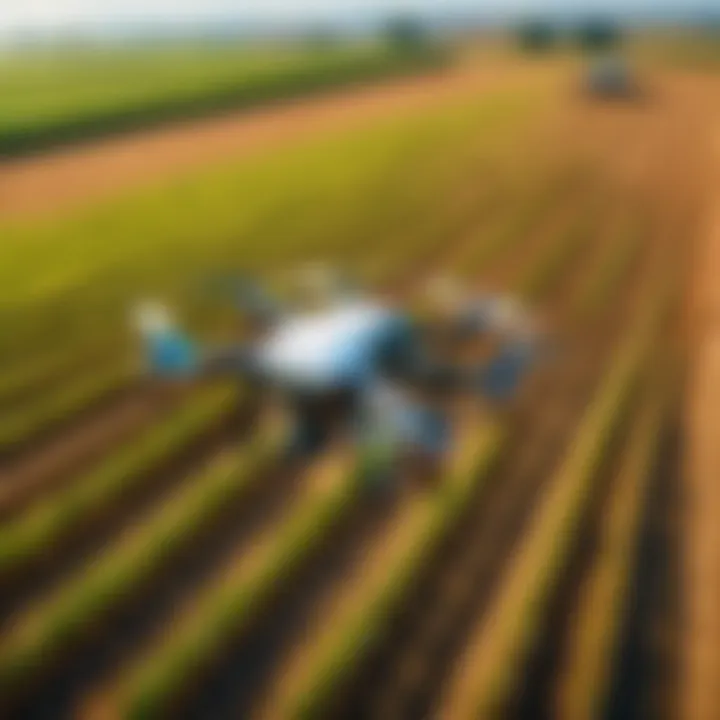 Drones monitoring agricultural fields