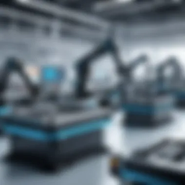 Efficiency in Manufacturing through Automation Automated robots working on an assembly line