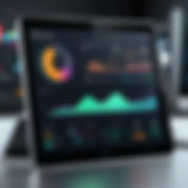 Digital Dashboard of Data Entry Metrics A digital dashboard showcasing data entry metrics