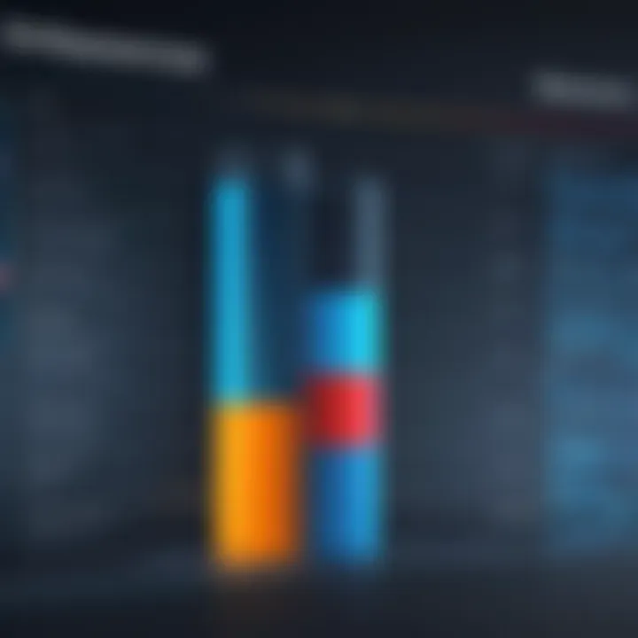 Chart comparing the efficiencies of different database solutions