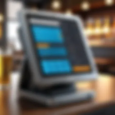 Sleek POS terminal showcasing pub management features