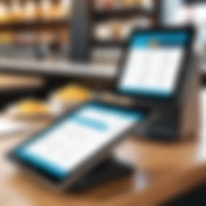 Staff using a tablet POS system for order processing