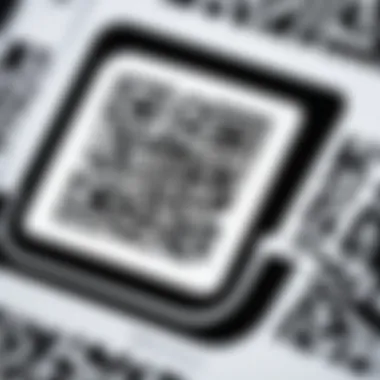 Close-up of a QR code on a product label