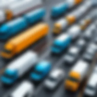 Fleet of Delivery Trucks with Optimized Routing A fleet of delivery trucks optimized with route planning technology