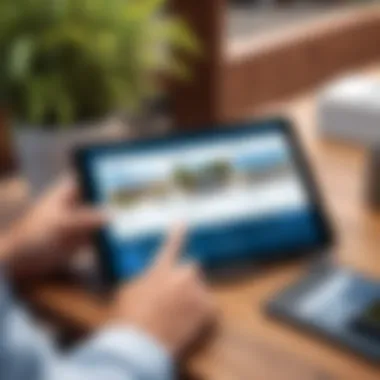 Data Analysis for RV Park Management RV park owner analyzing data on a tablet