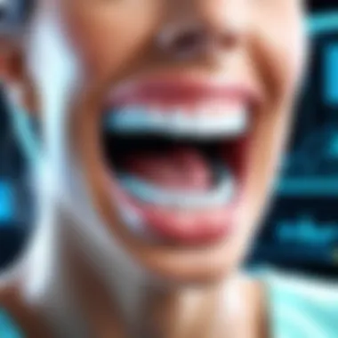 Future Trends in Dental Software Technology A futuristic representation of emerging trends in dental software technology.