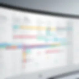 Gantt chart displaying project timelines and tasks