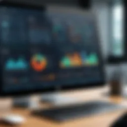 Illustration of workforce management software dashboard