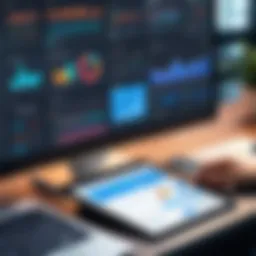 A sleek dashboard showcasing practice management software features