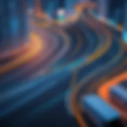 A visual representation of route optimization algorithms in logistics.