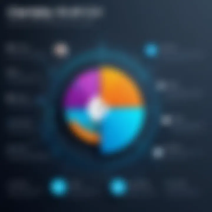 Graphical representation of Clarity CRM features and benefits