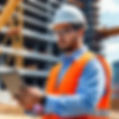 Site manager overseeing construction site